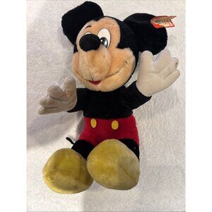 Mickey Mouse Plush Disneyland Walt Disney World Parks Vintage 12" Sitting Mickey